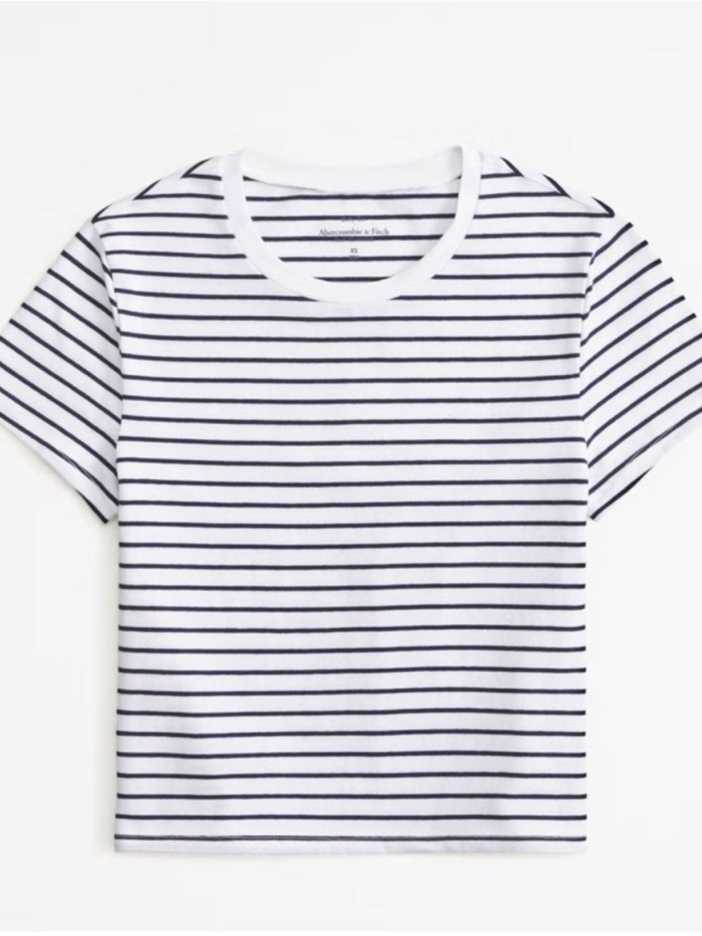 Abercrombie & Fitch White and black Striped skimming Tee